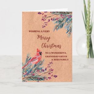 Rustic Granddaughter & Family Christmas Card