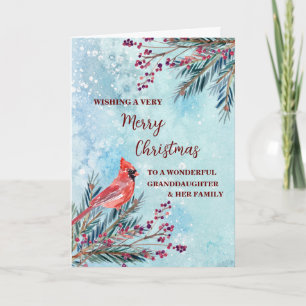 Rustic Granddaughter & Family Merry Christmas Card