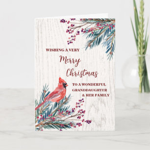 Rustic Granddaughter & Family Merry Christmas Card