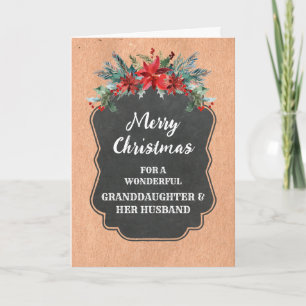 Rustic Granddaughter & Her Husband Merry Christmas Card