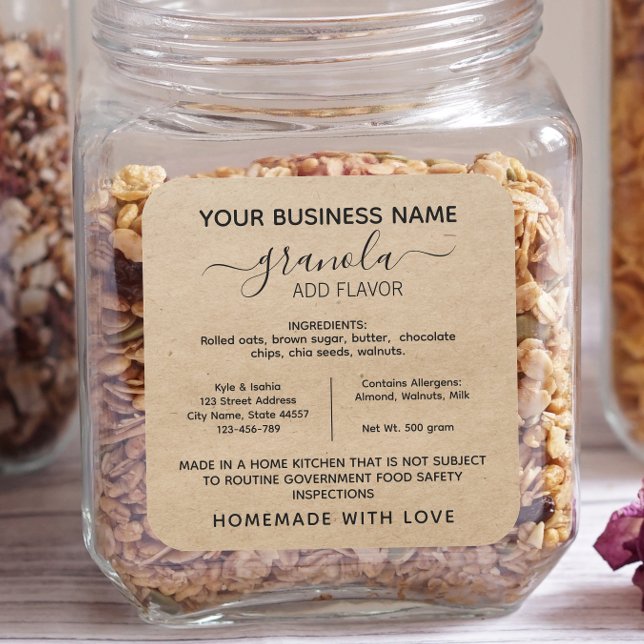 Rustic Granola Cottage Law Food label sticker (Creator Uploaded)