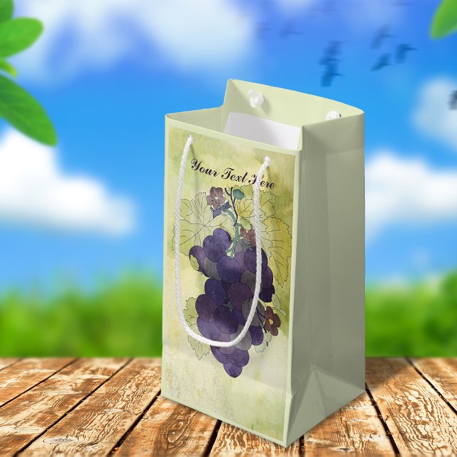 Rustic Grapes Personalized Small Gift Bag (Creator Uploaded)