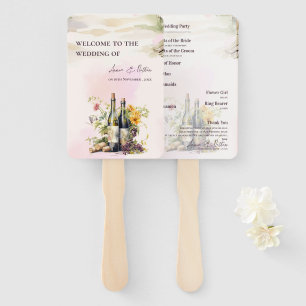Rustic Grapevine-Inspired Winery Wedding Program Hand Fan