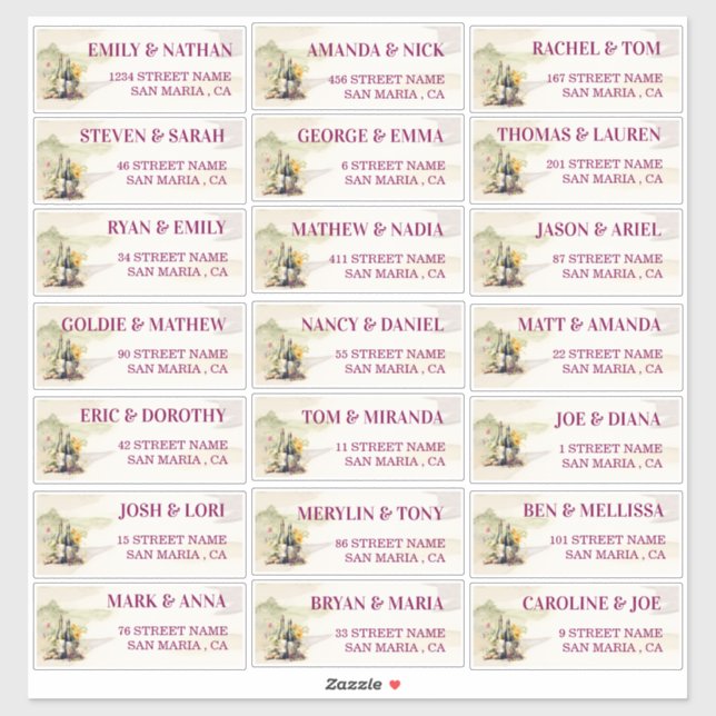 Rustic Grapevine Wedding Guest Address Labels (Sheet)