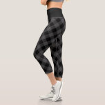 Rustic Gray and Black Buffalo Plaid Diamond Capri Leggings<br><div class="desc">These rustic capri leggings feature a simple design of gray and black buffalo plaid diamond pattern  Wear to yoga,  the gym or lounging around the house. Designed by artist Susan Coffey.</div>