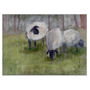 Rustic Grazing Sheep Cutting Board