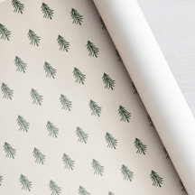 Rustic Green and Beige Pine Trees Christmas