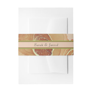 Rustic Green Brown Floral Wedding Invitation Belly Band
