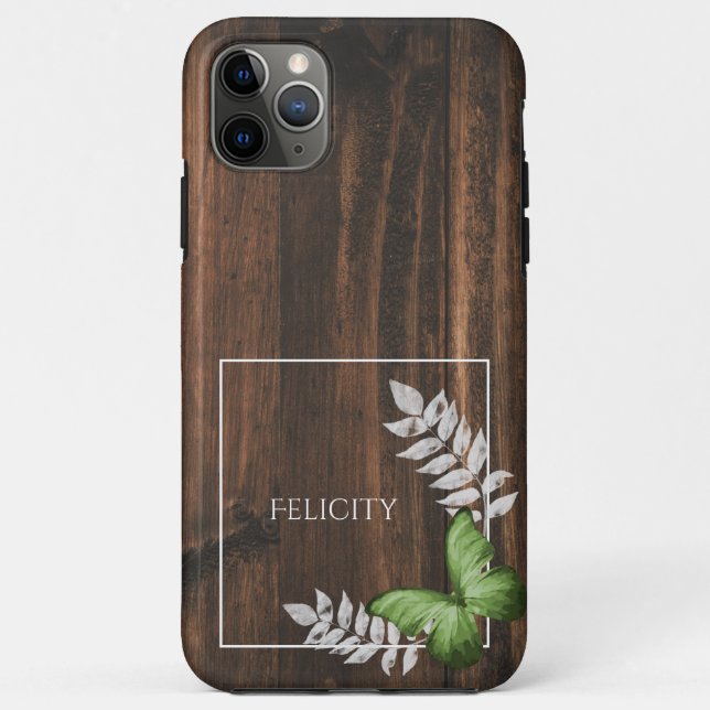 Rustic Green Butterfly Case-Mate iPhone Case (Back)