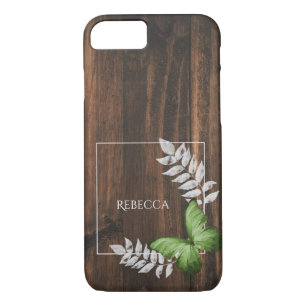 Rustic Green Butterfly Personalised Case-Mate iPhone Case