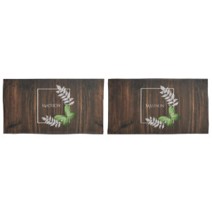 Rustic Green Butterfly Pillow Case