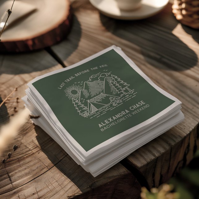 Rustic Green Camp Bachelorette Weekend Napkin (Rustic Green Camp Bachelorette Weekend Napkins)