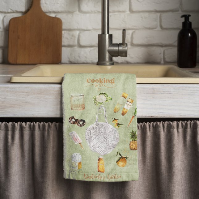 Rustic Green Christmas Holiday Farmhouse Gift Tea Towel (Creator Uploaded)