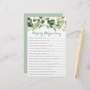 Rustic Green Floral Nursery Rhyme Game