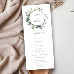 Rustic Green Foliage Wreath Wedding Program Invitation<br><div class="desc">If you need any further customisation please feel free to message me on yellowfebstudio@gmail.com.</div>