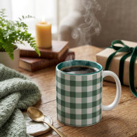 Rustic Green Gingham Buffalo Check Coffee Mug