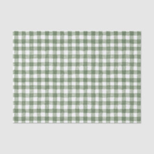 Rustic Green Gingham Tissue Paper