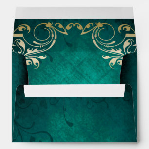 Rustic Green Gold frame Envelope