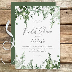 Rustic Green Ivy & Sage Bridal Shower Invitation