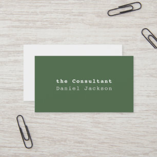 Rustic Green Minimal Typewriter Font Business Card