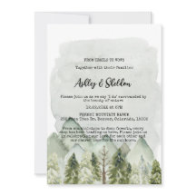 Rustic Green Pine Tree Mountain Outdoorsy Wedding