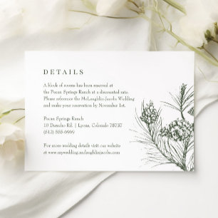 Rustic Green Pine Wedding Details RSVP Card