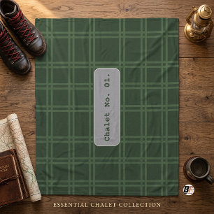 Rustic Green Plaid Chalet Fleece Blanket