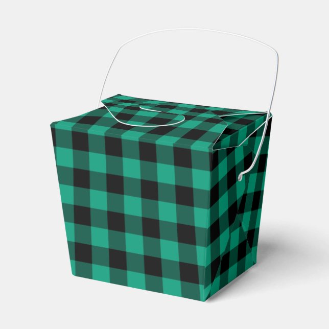 Rustic Green Plaid Pattern  Favour Box (Front Side)