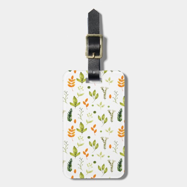 Rustic Green Spring Garden Botanical Foliage Luggage Tag (Front Vertical)