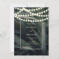 Rustic Green Spring Grass Leaves & Lights Wedding 