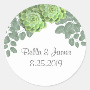 Rustic Green Succulents Stickers