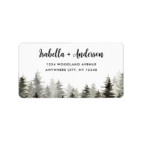 Rustic Green Trees Return Address 