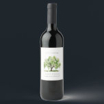 Rustic Green Watercolor Willow Tree Baby Shower Wine Label<br><div class="desc">For any further customisation or any other matching items,  please feel free to contact me at yellowfebstudio@gmail.com</div>