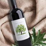 Rustic Green Watercolor Willow Tree Bridal Shower Wine Label<br><div class="desc">For any further customisation or any other matching items,  please feel free to contact me at yellowfebstudio@gmail.com</div>