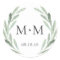 Rustic Green Watercolor Wreath Monogram Wedding