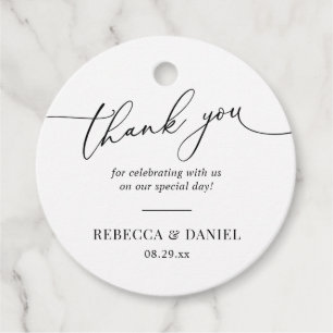 Rustic Green & White Simple Thank You Favour Tags