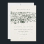 Rustic Green Winery Mountain Sketch Wedding Invitation<br><div class="desc">For any further customisation or any other matching items,  please feel free to contact me at yellowfebstudio@gmail.com</div>