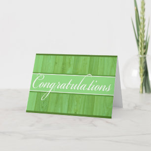 Rustic green wood Congratulations greeting card
