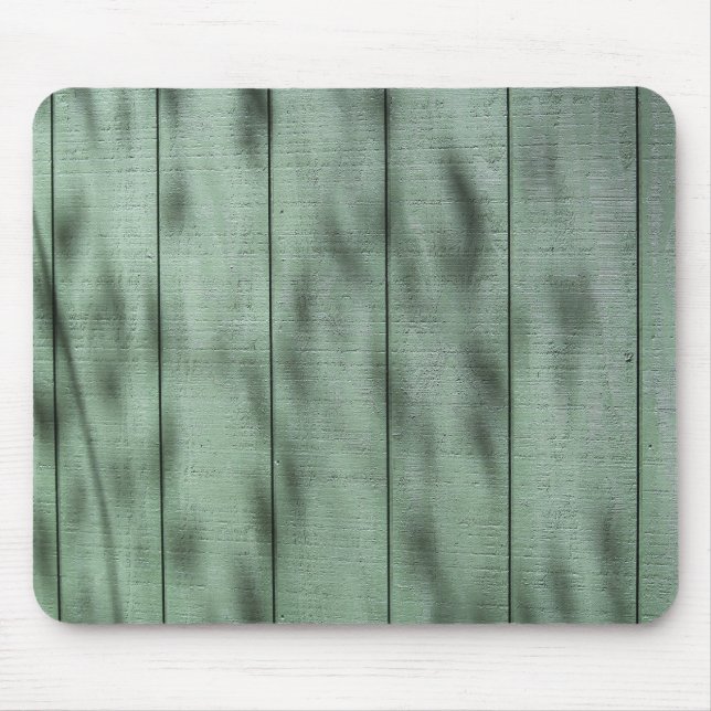 Rustic Green Wood Wall with Dappled Shadows/Light Mouse Pad (Front)