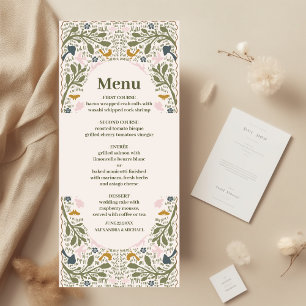 Rustic Green Woodland Fern Wedding Menu