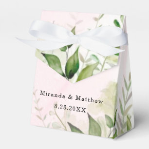 Rustic Greenery Blush Pink Airy Wedding Favour Box