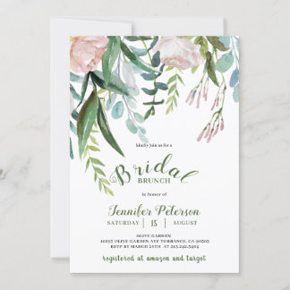 Rustic Greenery Bridal Brunch Invitation