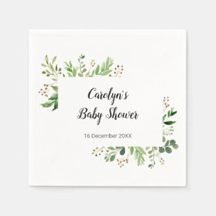 Rustic Greenery Bridal Shower Napkin