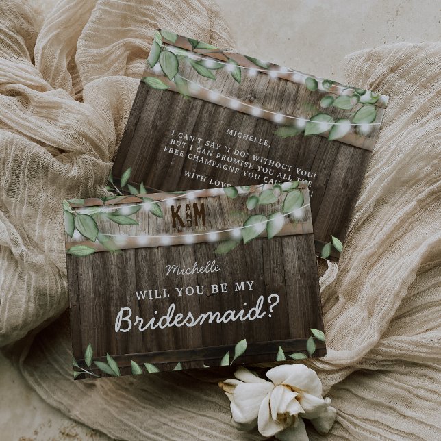 Rustic Greenery Bridesmaid Proposal Card (Creator Uploaded)