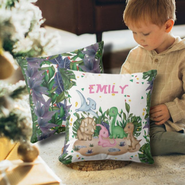 Rustic Greenery Dinosaur Name Cushion (Creator Uploaded)