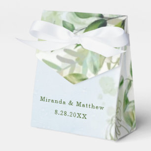 Rustic Greenery Dusty Blue Airy Wedding Favour Box