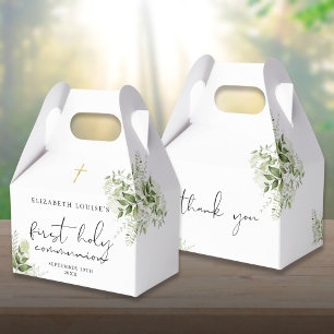 Rustic Greenery Elegant First Holy Communion Favour Box