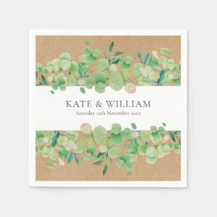 Rustic Greenery Eucalyptus Garland Wedding Napkin
