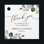 Rustic Greenery Eucalyptus Monogram Thank You Favour Tags<br><div class="desc">Designed to coordinate with our Boho Greenery Collection,  this customisable tag,  features watercolor eucalyptus branches with calligraphy graphic text,  paired with a classy serif in black. Matching items available.</div>