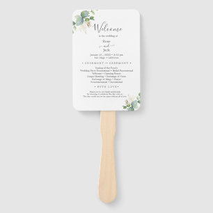   Rustic Greenery Eucalyptus Summer Wedding.  Hand Fan